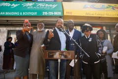 September 28, 2022: State Senators Anthony Williams,  Vincent Hughes and Sharif Street presented a $1.8 million mock check to the African Cultural Alliance of North America (ACANA.) The funding is made possible through the American Rescue Plan Act, and will support the creation of ACANA’s Africatown project.