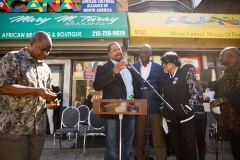 September 28, 2022: State Senators Anthony Williams,  Vincent Hughes and Sharif Street presented a $1.8 million mock check to the African Cultural Alliance of North America (ACANA.) The funding is made possible through the American Rescue Plan Act, and will support the creation of ACANA’s Africatown project.