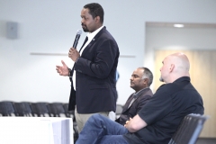 May 19, 2019: Senator Sharif Street attends one of the final stops of Lieutenant Governor John Fetterman’s listening tour on the legalization of marijuana in Philadelphia.