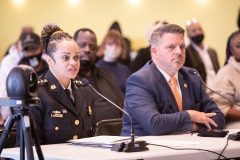 Noviembre 5, 2021: Sen. Street, in conjunction with the newly formed bicameral Crime Prevention Caucus and Philadelphia Sheriff Rochelle Bilal, held a Crime and Violence Prevention Summit at Esperanza University in North Philadelphia yesterday.  Testifiers included District Attorney Larry Krasner, Police Commissioner Danielle Outlaw, as well as representatives of community and student groups.