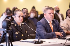 November 5, 2021: Sen. Street, in conjunction with the newly formed bicameral Crime Prevention Caucus and Philadelphia Sheriff Rochelle Bilal, held a Crime and Violence Prevention Summit at Esperanza University in North Philadelphia yesterday.  Testifiers included District Attorney Larry Krasner, Police Commissioner Danielle Outlaw, as well as representatives of community and student groups.