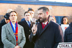 January 8, 2020: Senate Democrats stood at sunrise today with House colleagues, parents, teachers and city officials outside Carnell Elementary School to decry the continued contamination of Philadelphia schools and demand at least $170 million from the state’s Rainy Day Fund to remediate toxic schools. Carnell has been closed since mid-December due to asbestos contamination.