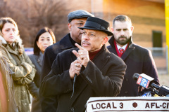 January 8, 2020: Senate Democrats stood at sunrise today with House colleagues, parents, teachers and city officials outside Carnell Elementary School to decry the continued contamination of Philadelphia schools and demand at least $170 million from the state’s Rainy Day Fund to remediate toxic schools. Carnell has been closed since mid-December due to asbestos contamination.