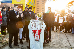 January 8, 2020: Senate Democrats stood at sunrise today with House colleagues, parents, teachers and city officials outside Carnell Elementary School to decry the continued contamination of Philadelphia schools and demand at least $170 million from the state’s Rainy Day Fund to remediate toxic schools. Carnell has been closed since mid-December due to asbestos contamination.