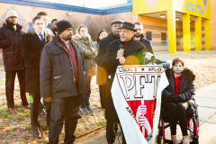 January 8, 2020: Senate Democrats stood at sunrise today with House colleagues, parents, teachers and city officials outside Carnell Elementary School to decry the continued contamination of Philadelphia schools and demand at least $170 million from the state’s Rainy Day Fund to remediate toxic schools. Carnell has been closed since mid-December due to asbestos contamination.