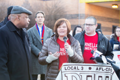 January 8, 2020: Senate Democrats stood at sunrise today with House colleagues, parents, teachers and city officials outside Carnell Elementary School to decry the continued contamination of Philadelphia schools and demand at least $170 million from the state’s Rainy Day Fund to remediate toxic schools. Carnell has been closed since mid-December due to asbestos contamination.