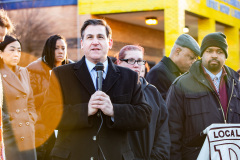 January 8, 2020: Senate Democrats stood at sunrise today with House colleagues, parents, teachers and city officials outside Carnell Elementary School to decry the continued contamination of Philadelphia schools and demand at least $170 million from the state’s Rainy Day Fund to remediate toxic schools. Carnell has been closed since mid-December due to asbestos contamination.