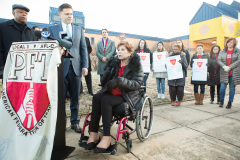 January 8, 2020: Senate Democrats stood at sunrise today with House colleagues, parents, teachers and city officials outside Carnell Elementary School to decry the continued contamination of Philadelphia schools and demand at least $170 million from the state’s Rainy Day Fund to remediate toxic schools. Carnell has been closed since mid-December due to asbestos contamination.