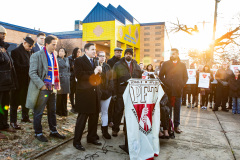 January 8, 2020: Senate Democrats stood at sunrise today with House colleagues, parents, teachers and city officials outside Carnell Elementary School to decry the continued contamination of Philadelphia schools and demand at least $170 million from the state’s Rainy Day Fund to remediate toxic schools. Carnell has been closed since mid-December due to asbestos contamination.