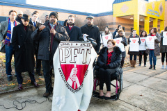 January 8, 2020: Senate Democrats stood at sunrise today with House colleagues, parents, teachers and city officials outside Carnell Elementary School to decry the continued contamination of Philadelphia schools and demand at least $170 million from the state’s Rainy Day Fund to remediate toxic schools. Carnell has been closed since mid-December due to asbestos contamination.