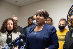 December 14, 2021: Hours after bullets tore through windows and furniture of his Germantown Avenue District Office and the neighboring Philadelphia Chapter of the NAACP, Sen. Street held a news conference at NAACP office last night to discuss gun violence and the need for further investment in prevention programs.