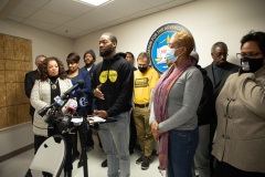 December 14, 2021: Hours after bullets tore through windows and furniture of his Germantown Avenue District Office and the neighboring Philadelphia Chapter of the NAACP, Sen. Street held a news conference at NAACP office last night to discuss gun violence and the need for further investment in prevention programs.