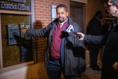 December 14, 2021: Hours after bullets tore through windows and furniture of his Germantown Avenue District Office and the neighboring Philadelphia Chapter of the NAACP, Sen. Street held a news conference at NAACP office last night to discuss gun violence and the need for further investment in prevention programs.