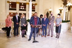 December 14, 2021: Hours after bullets tore through windows and furniture of his Germantown Avenue District Office and the neighboring Philadelphia Chapter of the NAACP, Sen. Street held a news conference at NAACP office last night to discuss gun violence and the need for further investment in prevention programs.