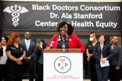 May 16, 2022: Sen. Street joins collogues to announce $13.8 Million in Health Equity Funding. They presented a $2.8 million check to the Pennsylvania School-Based Health Alliance for behavioral health services in school-based health centers and a $1 million check to the Black Doctors Consortium for health programs assistance and continued growth.