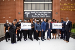 May 16, 2022: Sen. Street joins collogues to announce $13.8 Million in Health Equity Funding. They presented a $2.8 million check to the Pennsylvania School-Based Health Alliance for behavioral health services in school-based health centers and a $1 million check to the Black Doctors Consortium for health programs assistance and continued growth.