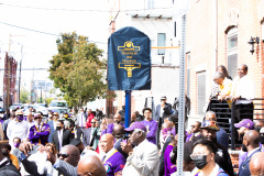 October 2, 2021: Sen. Street hosted a ceremony to unveil a new state historical marker and a street renaming to honor Dr. Oscar James Cooper who cofounded the Omega Psi Phi fraternity at Howard University.  The 101-year old fraternity was the first founded at a historically black college and Dr. Cooper went on to serve as a physician for 50 years at the North Philadelphia site.