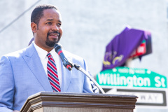 October 2, 2021: Sen. Street hosted a ceremony to unveil a new state historical marker and a street renaming to honor Dr. Oscar James Cooper who cofounded the Omega Psi Phi fraternity at Howard University.  The 101-year old fraternity was the first founded at a historically black college and Dr. Cooper went on to serve as a physician for 50 years at the North Philadelphia site.