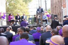 October 2, 2021: Sen. Street hosted a ceremony to unveil a new state historical marker and a street renaming to honor Dr. Oscar James Cooper who cofounded the Omega Psi Phi fraternity at Howard University.  The 101-year old fraternity was the first founded at a historically black college and Dr. Cooper went on to serve as a physician for 50 years at the North Philadelphia site.