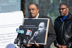 April 4, 2022: On the 54th anniversary of the assassination of the Rev. Dr. Martin Luther King Jr., Sens. Street and Hughes hosted a news conference in North Philadelphia followed by a silent march to Frederick Douglass Mastery Charter School where the group distributed Literacy Kits to students.
