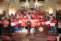 June 14, 2022: Senator Sharif Street joins nurses across Pennsylvania at a Safe Staffing Rally in Harrisburg.