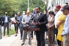 August 19, 2021: Senator Sharif Street joins Senator Vincent Hughes , House Democratic Leader Joanna McClinton, industry professionals and Neil Weaver, deputy secretary at the state Department of Community and Economic Development to announce $20 million in relief funding for image and hair care businesses