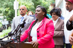 August 19, 2021: Senator Sharif Street joins Senator Vincent Hughes , House Democratic Leader Joanna McClinton, industry professionals and Neil Weaver, deputy secretary at the state Department of Community and Economic Development to announce $20 million in relief funding for image and hair care businesses