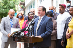 August 19, 2021: Senator Sharif Street joins Senator Vincent Hughes , House Democratic Leader Joanna McClinton, industry professionals and Neil Weaver, deputy secretary at the state Department of Community and Economic Development to announce $20 million in relief funding for image and hair care businesses