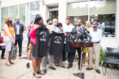 August 19, 2021: Senator Sharif Street joins Senator Vincent Hughes , House Democratic Leader Joanna McClinton, industry professionals and Neil Weaver, deputy secretary at the state Department of Community and Economic Development to announce $20 million in relief funding for image and hair care businesses