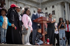 May 8, 2023: Senator Sharif Street hosts a Student March for Gun Safety in Harrisburg. The Forget Me Knot program is based out of Philadelphia and provides job training, mentorship, and educational resources for at-risk youth impacted by things like poverty and abuse.