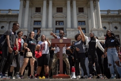 May 8, 2023: Senator Sharif Street hosts a Student March for Gun Safety in Harrisburg. The Forget Me Knot program is based out of Philadelphia and provides job training, mentorship, and educational resources for at-risk youth impacted by things like poverty and abuse.