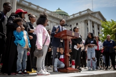 May 8, 2023: Senator Sharif Street hosts a Student March for Gun Safety in Harrisburg. The Forget Me Knot program is based out of Philadelphia and provides job training, mentorship, and educational resources for at-risk youth impacted by things like poverty and abuse.