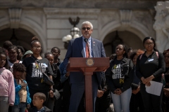 May 8, 2023: Senator Sharif Street hosts a Student March for Gun Safety in Harrisburg. The Forget Me Knot program is based out of Philadelphia and provides job training, mentorship, and educational resources for at-risk youth impacted by things like poverty and abuse.