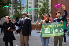 27 de abril de 2019: El senador Sharif Street da la bienvenida a Filadelfia al Team 26 Sandy Hook Riders. El Equipo 26 viaja a Pittsburgh uniendo Newtown con Squirrel Hill para reducir la violencia armada.