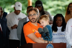 September 7, 2022: Senator Sharif Street joins Gov. Wolf and colleagues to announce an additional $100.5 million to help prevent gun violence in Pennsylvania.