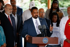 September 7, 2022: Senator Sharif Street joins Gov. Wolf and colleagues to announce an additional $100.5 million to help prevent gun violence in Pennsylvania.
