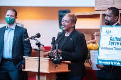 April 14, 2022: Sen. Street presented a $500,000 state grant to the Called to Serve CDC at Zion Baptist Church to fund renovations and development of the Rev. Leon H. Sullivan Community Center.
