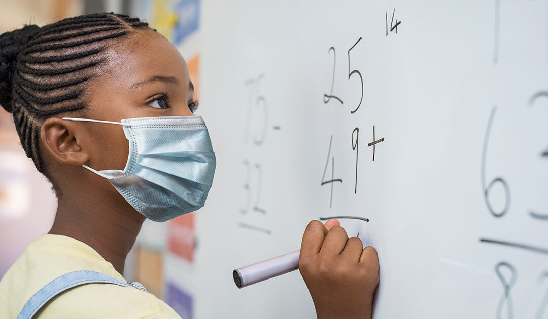 Girl mask in school