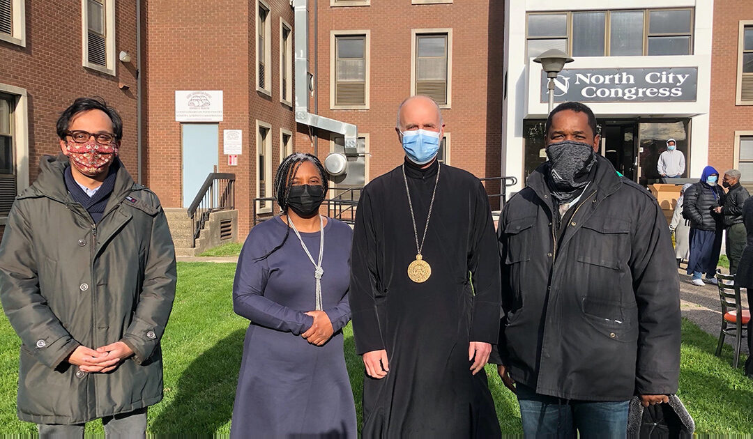 Senator Sharif Street outside Ukrainian Catholic Church of Philadelphia